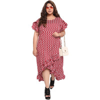 Oomph! Women's Western & Fusion Wear Crepe Wrap Maxi Plus Size Dress - Crimson Red - Od231_4Xl