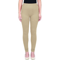 Shasmi Women's Leggings Cotton Lycra 4 Way Stretchable Skin Fit Light Chikku Colored Chudidar Full Length Leggings For Women (Leggings Chudidar 60 Chikku Regular)