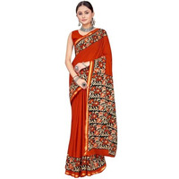Shiv Textiles Womens Red Cotton Printed Saree For Women (Smc-St-146-Red)
