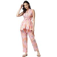 Stylum Women's Floral Printed Cotton Co-Ord Set (Csbarbiepink34_Light Pink, Xs)