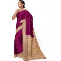 Tamaira Fashion Women's Plain Weave Pure Cotton Saree With Blouse Piece(11296_Magenta)