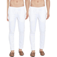 See Designs Men White Solid Pure Cotton Men's Pyjama (Pack Of 2)_Sdcbpj151M