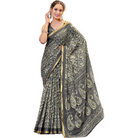 Shiv Textiles Cotton Printed Saree For Women.(Smc-430-Black)