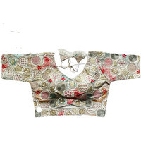 Vihu Fashion Women's Milan Silk Half Sleeve Blouse Embroidery Multi Coding Gold Thread Blouses Handwork White Color Readymade Saree Blouse For Women For Saree And Lehenga Choli (Vf2420 White 34)