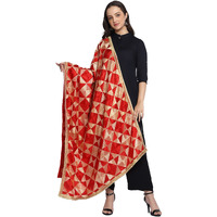 Weavers Villa Women's Polyester Heavy Phulkari Embroided Dupatta, Chunni (Design-4), 2.25 Mtrs