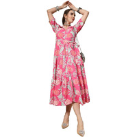 Stylum Women's Floral Printed Rayon Tiered Dress (Drspinkrenee34_Pink, Xs)