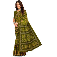Tamaira Fashion Women's Jaipuri Hand Block Printed Pure Cotton Mulmul Saree Without Blouse Piece(11615_Mehendi)