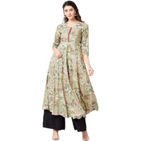 Tissu Women's Green Floral Printed Kurta 1932-42_Green, Xl