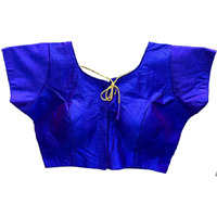 Vihu Fashion Women's Phantom Silk Short Sleeves Readymade Saree Blouse