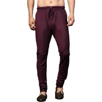 Kisah Men's Churidar, Wine Solid Cotton Blend (38)