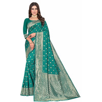 Sugathari Women's Banarasi Saree Pure Kanjivaram Silk Saree Soft New Ladies 2023 Design Wear Pattu Sarees Latest Cotton Party Sari Collections With Blouse Piece For Wedding Sadi (Sam Pari-160 Rama)