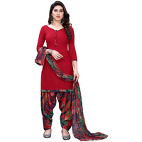 Satrani Women's Crepe Printed Unstitiched Dress Material(1114Dn894_Dark Red)