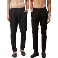 See Designs Men Black Solid Pure Cotton Men's Pyjama (Pack Of 2)_Sdcbpj157L