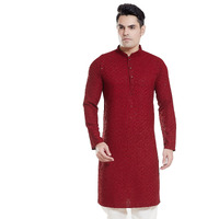 Divisive Men's Sequince Embroidered Cotton Blend Only Slim Fit Kurta (Dkrt131_Xxxl_Maroon)