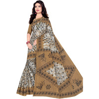 Tamaira Fashion Women's Plain Weave Pure Cotton Saree Without Blouse Piece(1346_Brown)