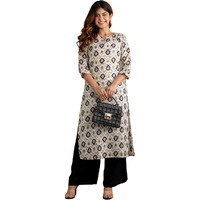 Fabnex Kurta Set For Women | Women Kurta Sets Kurtis | Women Kurta Pant Set (K-87-Off White-S)