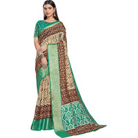 Glory Sarees Womens Cotto Silk Saree With Blouse Piece (Khushbu105_Brown)