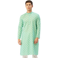 Jompers Men's Cotton Floral Printed Kurta. (Green, Xl)