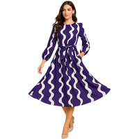 Leriya Fashion Rayon Fit And Flare Below The Knee Women Dress (Lf-Wd1221_Blue