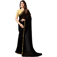 Satrani Women's Pure Chiffon Saree (2276St146_Black)