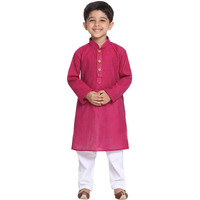 Jbn Creation Boys Pure Cotton Purple And White Kurta Pyjama Set - Ethnic Elegance For Festivals | Comfortable Traditional Pure South Handloom Cotton Kurta Pyjama For Kids_Jbnbk070Punpwh_34
