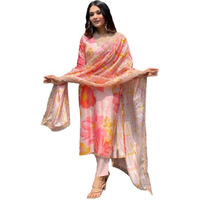Smowkly Cotton Silk Blend || Dupatta Set || Kurta Pant Set || Printed Dupatta Set || Ethnic Set For Women