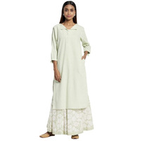 Fabindia Women's Cotton Kurta With Suit-Skirt Set (10732804_Green