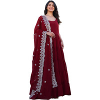 Fashion Basket Georgette Anarkali Dress For Women Maroon