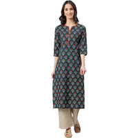 Idalia Navy Blue Printed Kurta