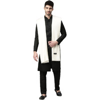 Pashmoda Men Sarmia Pure Wool Toosha Shawl (Beige Size 132X271 Cms)