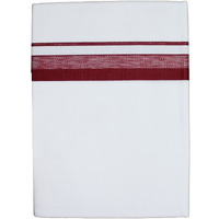 Prakasam Cotton Mens White Single Poly Cotton Dhoti With Fancy Border (1.28X2.00 Mtrs) (Gold Star) (Cherry)
