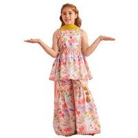 Pspeaches Girl's Cotton Sharara Set (Sha-Multiflax-6-7Y_Multi