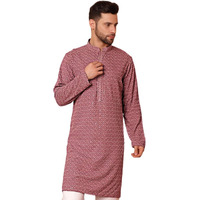 Jompers Men Magenta Embroidered And Sequence Kurtas (Magenta, Xxl)