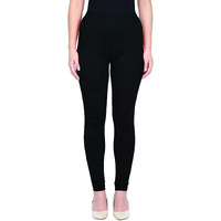 Shasmi Women's Leggings Cotton Lycra 4 Way Stretchable Skin Fit Black Colored Chudidar Full Length Leggings For Women (Leggings Chudidar 21 Black Plus)