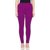 Shasmi Women's Stretch Leggings Com Chudidar Purple 19_Mulberry M