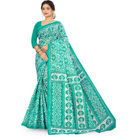 Tamaira Fashion Women's Plain Weave Pure Cotton Saree Without Blouse Piece(2479_Seagreen)