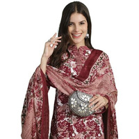 Pinkmint Straight Cotton Printed Kurta And Pant Set With Fancy Dupatta 3 Piece Suit Set Festival