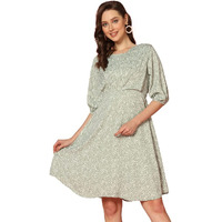 Leriya Fashion One Piece Dress For Women| Midi Dress For Women| Birthday Dress For Women (X-Large, Pista)