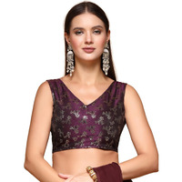 Oomph! Readymade Blouse For Women, Brocade, Sleeveless, V-Neck, Rbbl654