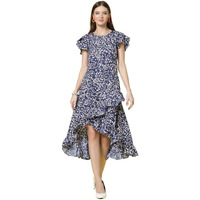 Oomph! Dress For Women Stylish| Summer Vacation Style |Floral Print Wrap Maxi |Lightweight Flared Maxi Dress For Casual & Holiday Wear