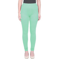 Shasmi Women's Stretch Leggings Com Chudidar Green Sea 93_Pastel M