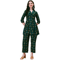Shiv Textiles Cotton Printed Co Ord Set For Women.(09_Green_2Xl)