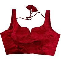 Pujia Mills Women's Heavy Phantom Silk Bollywood Style Sleeveless Trendy Blouse(Veda) (Maroon, 38)