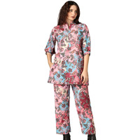 Dhruvi Trendz Womens Rayon Co-Ord Set Regular Fit Kurta Set 4 (Dt-K-W1712&Tr809_Peach_Xl)
