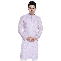 Divisive Men's Sequince Embroidered Printed Cotton Blend Only Slim Fit Kurta (Dkrt121_M_Pink)