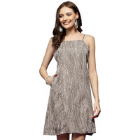 Oomph! Women's Western & Fusion Wear Dresses For Women, Brown - Md899