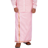 Prakasam Cotton Men's Asha Pattu (Art Silk) 8Yard (3.60M) Colour Double Layer Dhoti