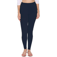 Shasmi Women's Leggings Cotton Lycra 4 Way Stretchable Skin Fit Light Chikku Colored Ankle Length Leggings For Women (Leggings Ankle) (Plus Size(3Xl/4Xl), Navy Blue)