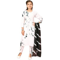 Aarika Girls White Colour Cotton Tie & Die Print Kurti (Kurti-K-Tr-05-White-32)