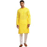 Be Active Men's Cotton Regular Kurta (C-399-1_Yellow